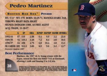 1998 Bowman's Best #38 Pedro Martinez Back