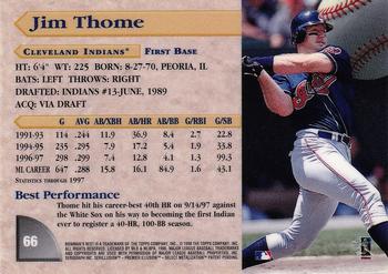 1998 Bowman's Best #66 Jim Thome Back
