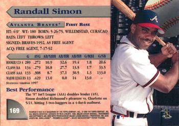 1998 Bowman's Best #169 Randall Simon Back
