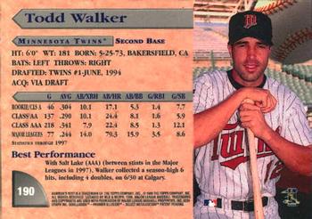 1998 Bowman's Best #190 Todd Walker Back