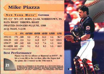 1998 Bowman's Best #21 Mike Piazza Back