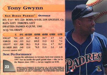 1998 Bowman's Best #23 Tony Gwynn Back