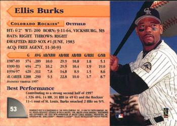 1998 Bowman's Best #53 Ellis Burks Back