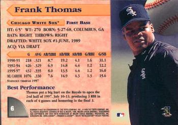 1998 Bowman's Best #6 Frank Thomas Back