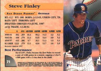 1998 Bowman's Best #71 Steve Finley Back