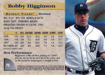 1998 Bowman's Best #75 Bobby Higginson Back