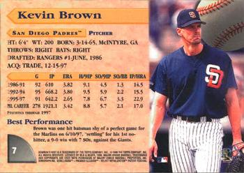 1998 Bowman's Best #7 Kevin Brown Back