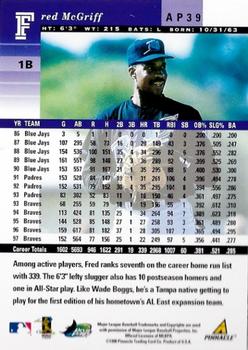 1998 Pinnacle Plus - Artist's Proofs #AP39 Fred McGriff Back