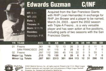 2003 MultiAd Edmonton Trappers #11 Edwards Guzman Back