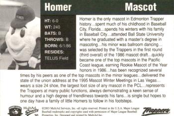 2003 MultiAd Edmonton Trappers #30 Homer Back