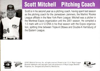 2003 MultiAd Greensboro Bats #28 Scott Mitchell Back
