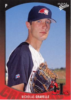 2003 MultiAd Hickory Crawdads #15 Nicholas Gravelle Front