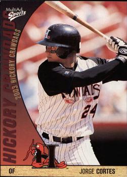 2003 MultiAd Hickory Crawdads Update #12 Jorge Cortes Front
