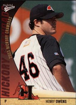 2003 MultiAd Hickory Crawdads Update #31 Henry Owens Front