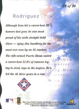 1998 Pinnacle Plus - Lasting Memories #22 Ivan Rodriguez Back