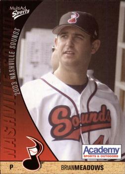 2003 MultiAd Nashville Sounds #21 Brian Meadows Front