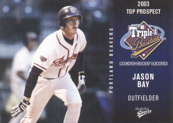 2003 MultiAd Pacific Coast League Top Prospects #4 Jason Bay Front