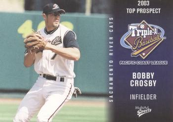 2003 MultiAd Pacific Coast League Top Prospects #9 Bobby Crosby Front