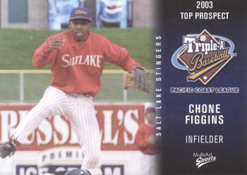 2003 MultiAd Pacific Coast League Top Prospects #12 Chone Figgins Front