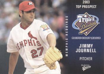 2003 MultiAd Pacific Coast League Top Prospects #22 Jimmy Journell Front