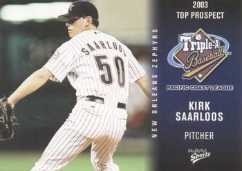 2003 MultiAd Pacific Coast League Top Prospects #27 Kirk Saarloos Front