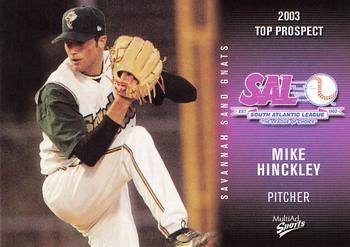 2003 MultiAd South Atlantic League Top Prospects #16 Mike Hinckley Front