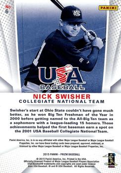 2015 Panini Prizm - USA Baseball #6 Nick Swisher Back
