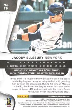 2015 Panini Prizm - Blue Baseball Prizms #79 Jacoby Ellsbury Back