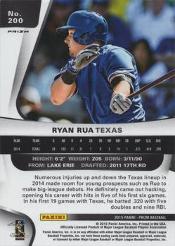 2015 Panini Prizm - Blue Baseball Prizms #200 Ryan Rua Back