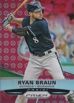 2015 Panini Prizm - Red Baseball Prizms #133 Ryan Braun Front