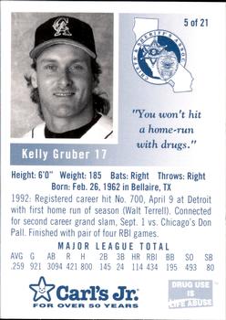 1993 California Angels Police #5 Kelly Gruber Back