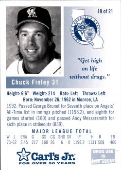 1993 California Angels Police #19 Chuck Finley Back