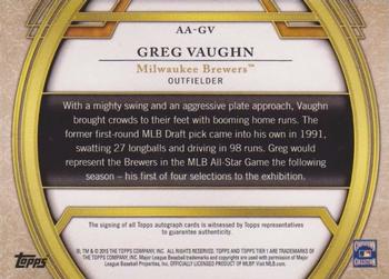 2015 Topps Tier One - Acclaimed Autographs #AA-GV Greg Vaughn Back