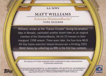 2015 Topps Tier One - Acclaimed Autographs #AA-MWS Matt Williams Back