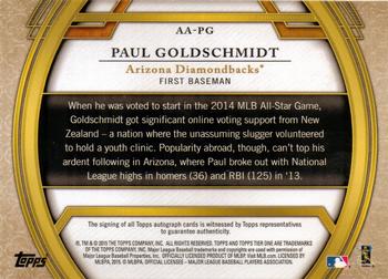2015 Topps Tier One - Acclaimed Autographs #AA-PG Paul Goldschmidt Back