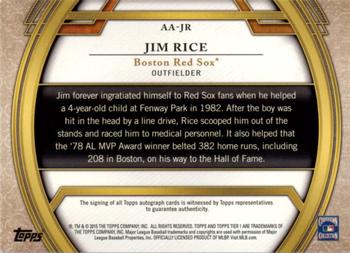2015 Topps Tier One - Acclaimed Autographs #AA-JR Jim Rice Back