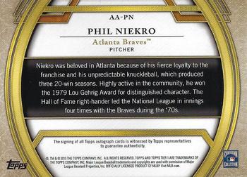 2015 Topps Tier One - Acclaimed Autographs #AA-PN Phil Niekro Back