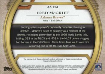 2015 Topps Tier One - Acclaimed Autographs Red Ink #AA-FM Fred McGriff Back
