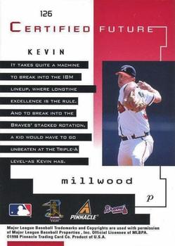 1998 Pinnacle Certified Test Issue - Mirror Red Test Issue #126 Kevin Millwood Back