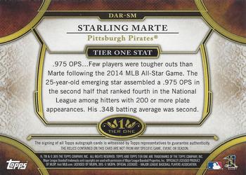 2015 Topps Tier One - Autographed Relics Dual Patch #DAR-SM Starling Marte Back