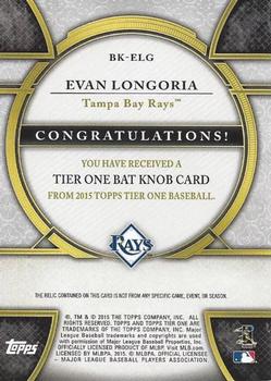 2015 Topps Tier One - Bat Knobs #BK-ELG Evan Longoria Back