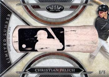2015 Topps Tier One - Limited Lumber #LL-CY Christian Yelich Front