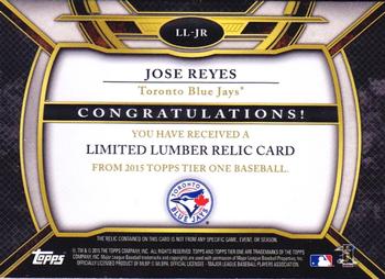 2015 Topps Tier One - Limited Lumber #LL-JR Jose Reyes Back