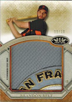 2015 Topps Tier One - Prodigious Patches #PP-BB Brandon Belt Front