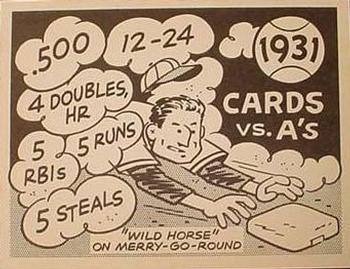 1967 Laughlin World Series #28 1931 Cards vs A's Front