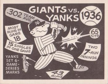 1967 Laughlin World Series #33 1936 Giants vs Yanks Front