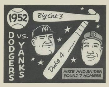 1967 Laughlin World Series #49 1952 Dodgers vs Yanks Front