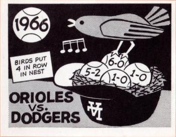 1967 Laughlin World Series #63 1966 Orioles vs Dodgers Front