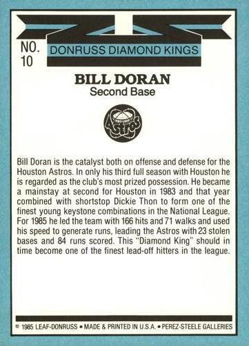 1986 Donruss - Super Diamond Kings #10 Bill Doran Back