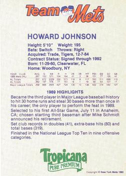 1990 Team Mets Club New York Mets  #NNO Howard Johnson Back